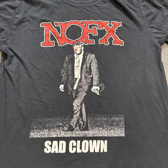 NOFX Shirt Sad Clown Donald Trump Adult M Black Crew Neck Tee Punk Rock - Picture 2 of 4